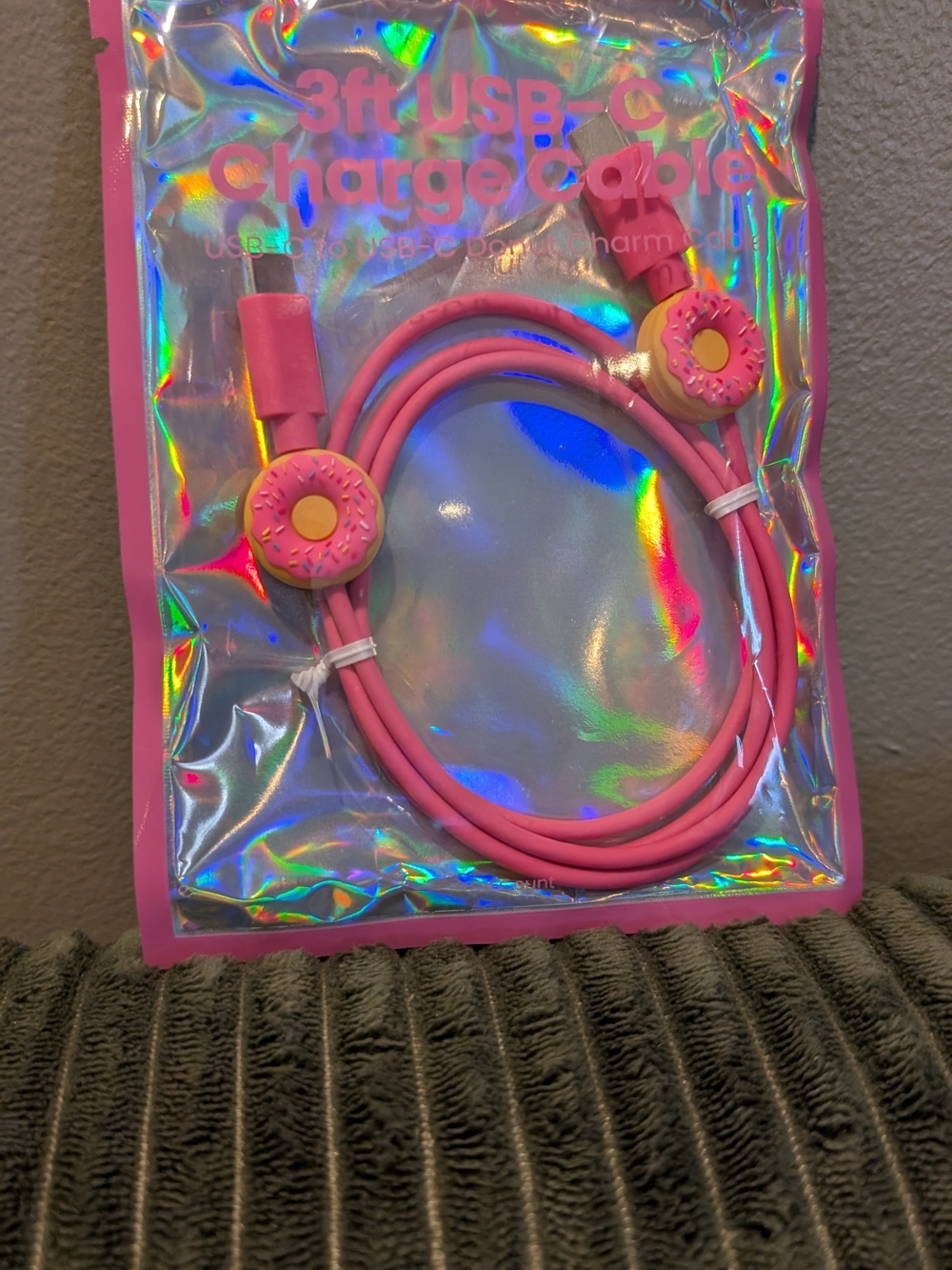 Target Pink Donut USB-C Charging Cable with Donut Charms